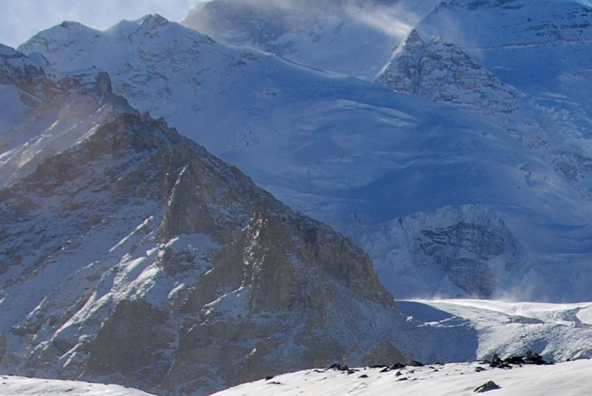 18 Palung Ri Close Up From Cho Oyu Intermediate Camp Early Morning Palung Ri (7012m) sits directly in front of Cho Oyu. Palung Ri was probably climbed for the first time on May 13, 1952 by Edmund Hillary and George Lowe on Eric Shipton's Cho Oyu Expedition.